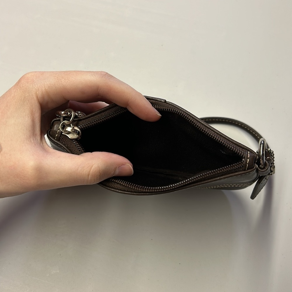 Coach Brown Leather Wristlet - Picture 3 of 3